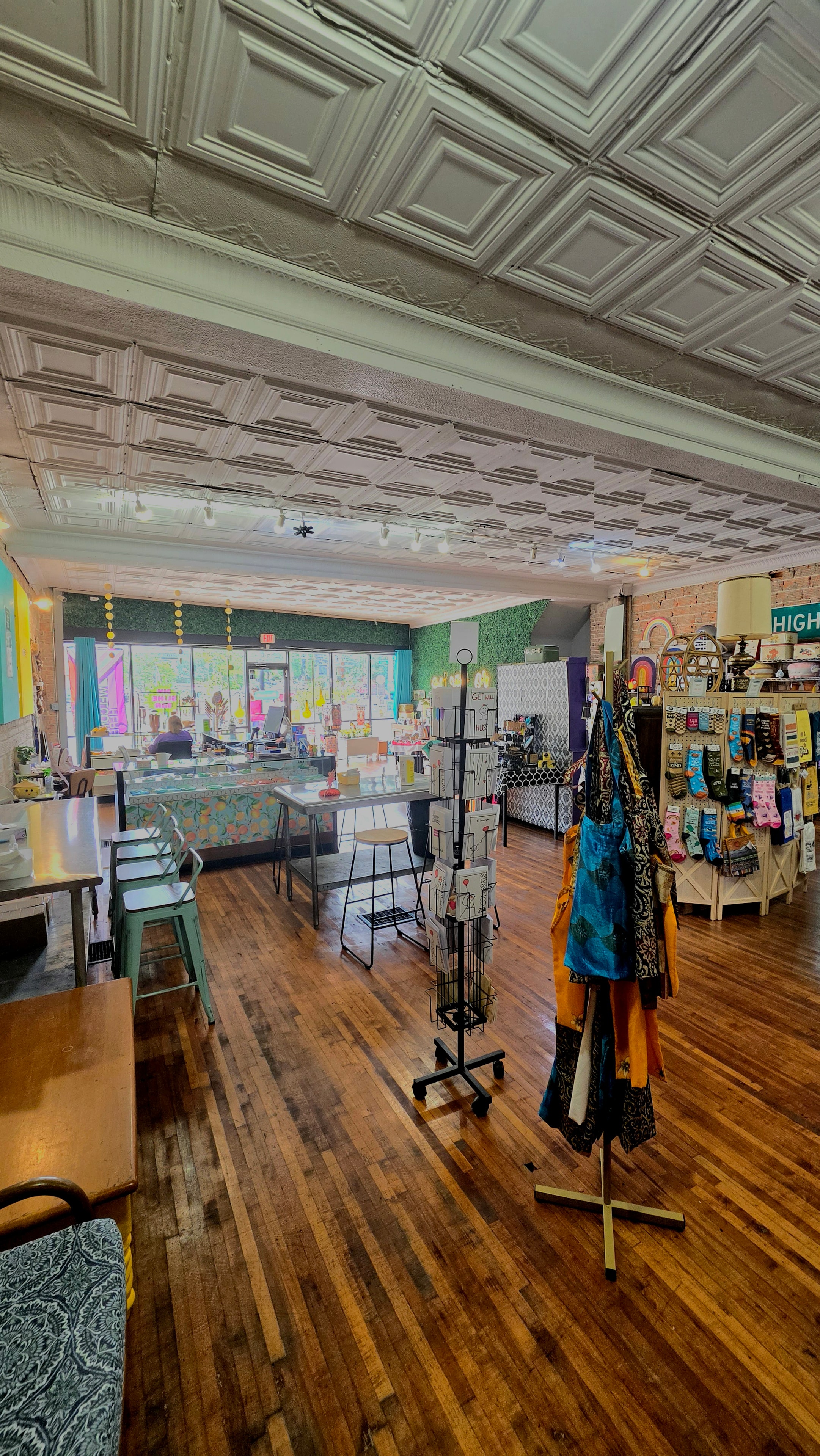 Lemonade Gifts shop interior with tin ceiling and product displays